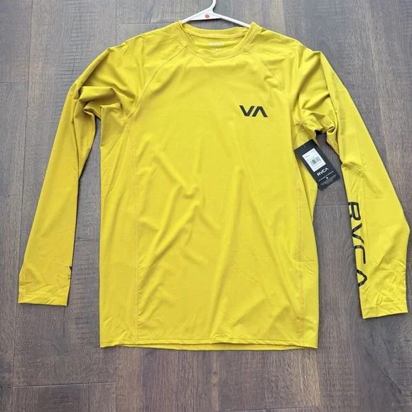 NWT RVCA LS Rashguard | Gold | Large - Picture 4 of 5